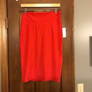 LuLaRoe Red Chevron Cassie Skirt NEW WITH TAGS!